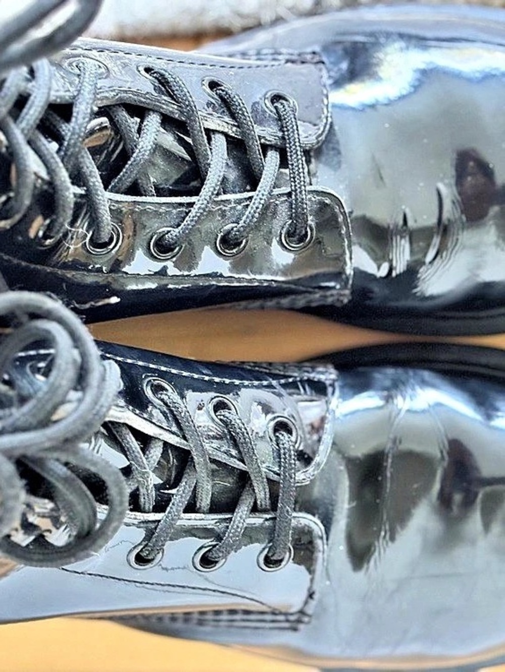 Dr. Martens 1460 Patent Leather Lace Up Boots Patent Leather Combat Boots Black - Picture 8 of 8